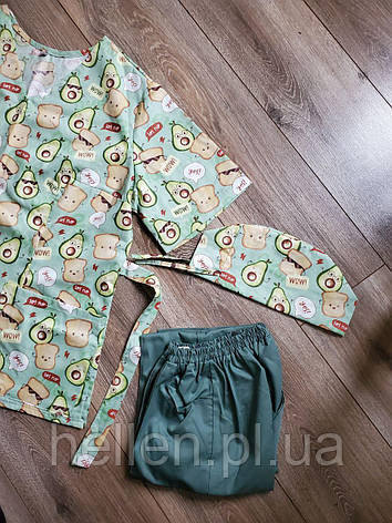 Принтована хірургічна кофта/куртка "Авокадо", фото 1