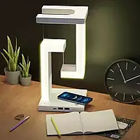 Настільна лампа SHS 2238 світлодіодна з 2*USB та бездротовою зарядкою 10W