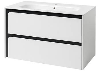 Тумба підвісна ЮВВІС Stella антрацит глянець 75 см з умивальником Stella 75 см