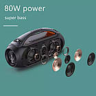 Акустика Xdobo Vibe Plus IPX5 |BT5.0, AUX/TF/USB, 80W, TWS, 10-16h| чорна, фото 7