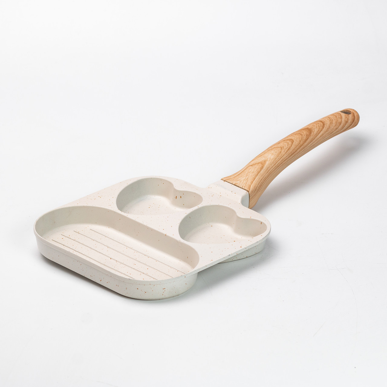 Сковорода квадратна порційна на 3 секції з антипригарним покриттям бежева, фото 1