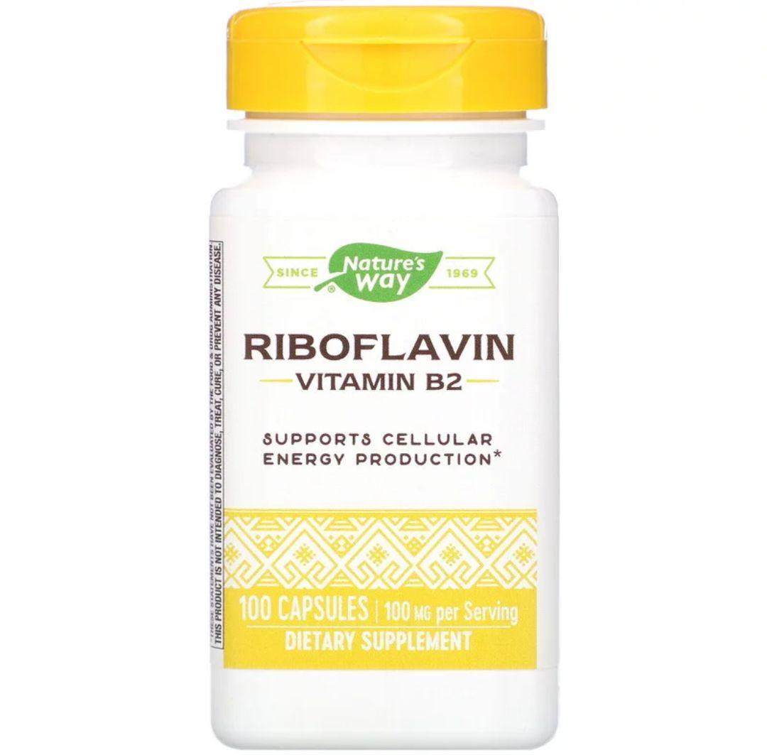 Рибофлавін, Vitamin B2, Nature's Way, 100 мг, 100 капсул, фото 1