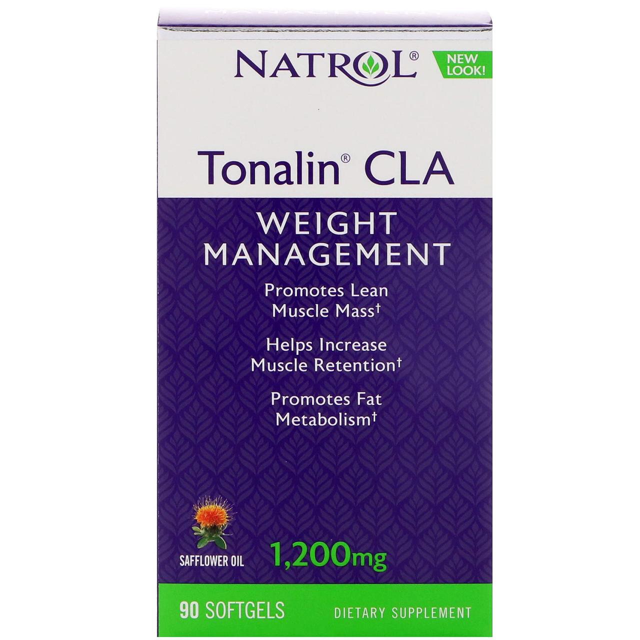 Кон'югована лінолева кислота, Tonalin CLA, Natrol, 90 кгелевих капсул, фото 1
