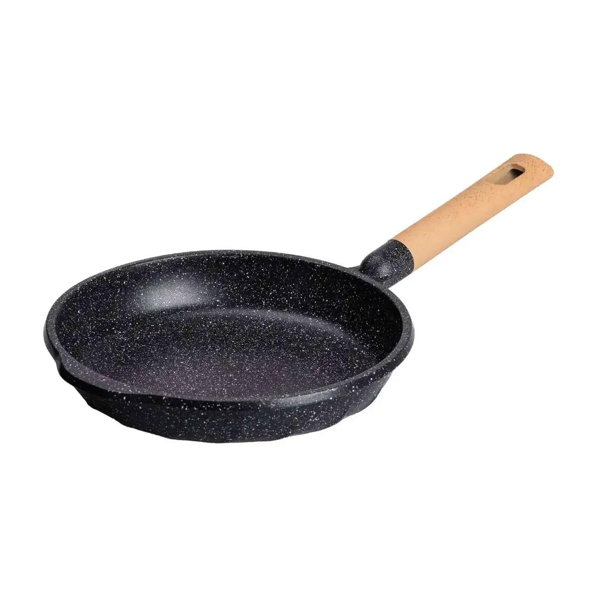 Алюмінієва сковорода 1,5 л, мармурове антипригарне покриття Ø 26 см, товсте дно MGC чорний, фото 1