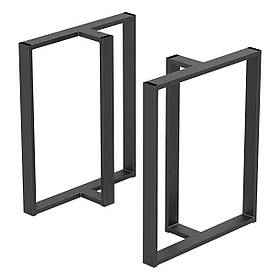 Комплект опор для столу з металу 600×200 мм, H 730 мм 2 шт Чорний