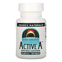 Вітамін А, Active A, Source Naturals, 25,000 МО, 120 таблеток