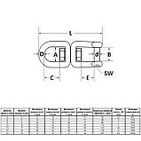 Вертлюг кільце-вилка ø8x88мм нержавіюча сталь [N3KR0ZN3KR82550801] Metalvis, фото 2