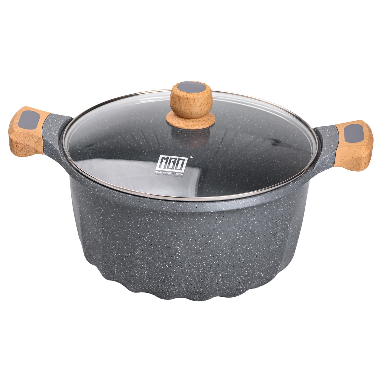 Велика алюмінієва каструля об'ємом 11 літрів з антипригарною кришкою Ø32 см