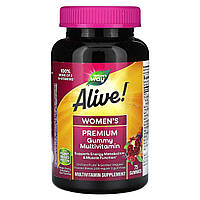 Вітаміни для жінок, Alive! Women's Premium Gummy Multivitamin, Nature's Way, виноград, вишня, чорниця та асаї, 75 желейних