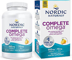 Омега 3 6 9 (лимон), Complete Omega, Nordic Naturals, 1000 мг, 180 капсул