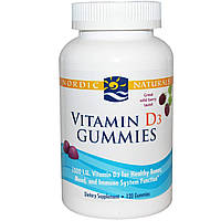 Вітамін D3, Vitamin D3 Gummies, Nordic Naturals, лісові ягоди, 1000 МО, 120 желе