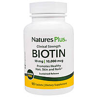 Біотин з уповільненим вивільненням, Biotin, Nature's Plus, 10000 мкг, 90 таблеток