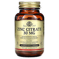 Цитрат цинку, Zinc Citrate, Solgar, 30 мг, 100 капсул
