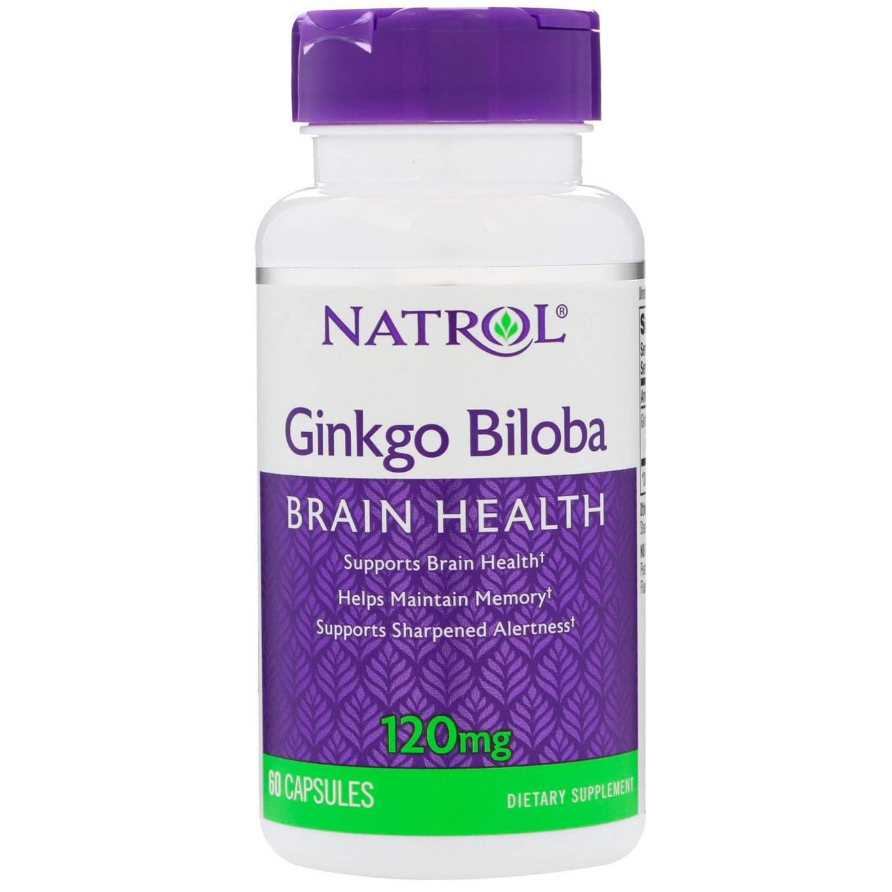 Гінкго білоба, Ginkgo Biloba, Natrol, 120 мг, 60 капсул, фото 1