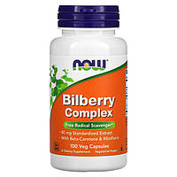 Чорниця для зору, Bilberry Complex, Now Foods, комплекс, 100 вегетаріанських капсул