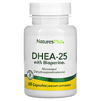 ДГЕА-25 з біоперіном, DHEA-25 With Bioperine, Nature's Plus, 60 вегетаріанських капсул