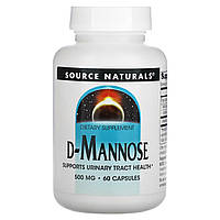 D-Манноза, D-Mannose, Source Naturals, 500 мг, 60 капсул