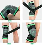 Бандаж для коліна, Knee Bands, фіксуючий ремінь, спортивний наколінник, ортопедичний бандаж, фото 7