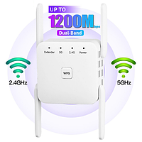 Бездротовий Wi-Fi ретранслятор, репітер Fenvi 1200 Підсилювач сигналу Wi-Fi 5 Ггц, 2.4 1200 Мбіт/с