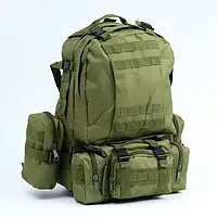Хакі Рюкзак тактичний з підсумками Eagle B08 55 літр / Військовий, штурмовий / Вірменський