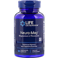 L-треонат магнію, Neuro-Mag, Magnesium L-Threonate, Life Extension, 90 вегетаріанських капсул (48 мг на капсулу)