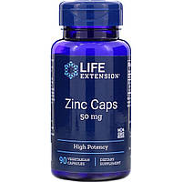 Цитрат цинку, Zinc Caps, Life Extension, високоефективний, 50 мг, 90 капсул