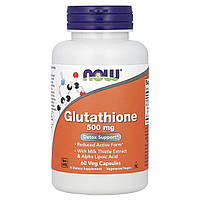 Глутатіон, Glutathione, NOW Foods, 500 мг, 60 вегетаріанських капсул