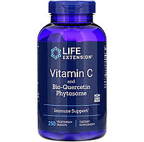 Вітамін С + біо-кверцетин, Vitamin C and Bio-Quercetin Phytosome, Life Extension, 250 вегетаріанських таблеток