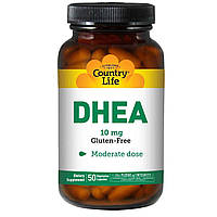 ДГЕА (дегідроепіандростерон), DHEA, Country Life, 10 мг, 50 капсул