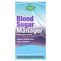 Рівень цукру в крові, Blood Sugar Manager, Nature's Way, 60 веганських таблеток