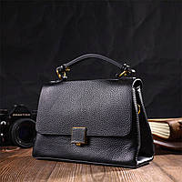 Кожаная женская сумка, Женская стильная сумка Vintage Черная