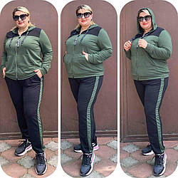 Жіночий трикотажний спортивний костюм 50-52 54-56, 58-60  двухнитка  батал