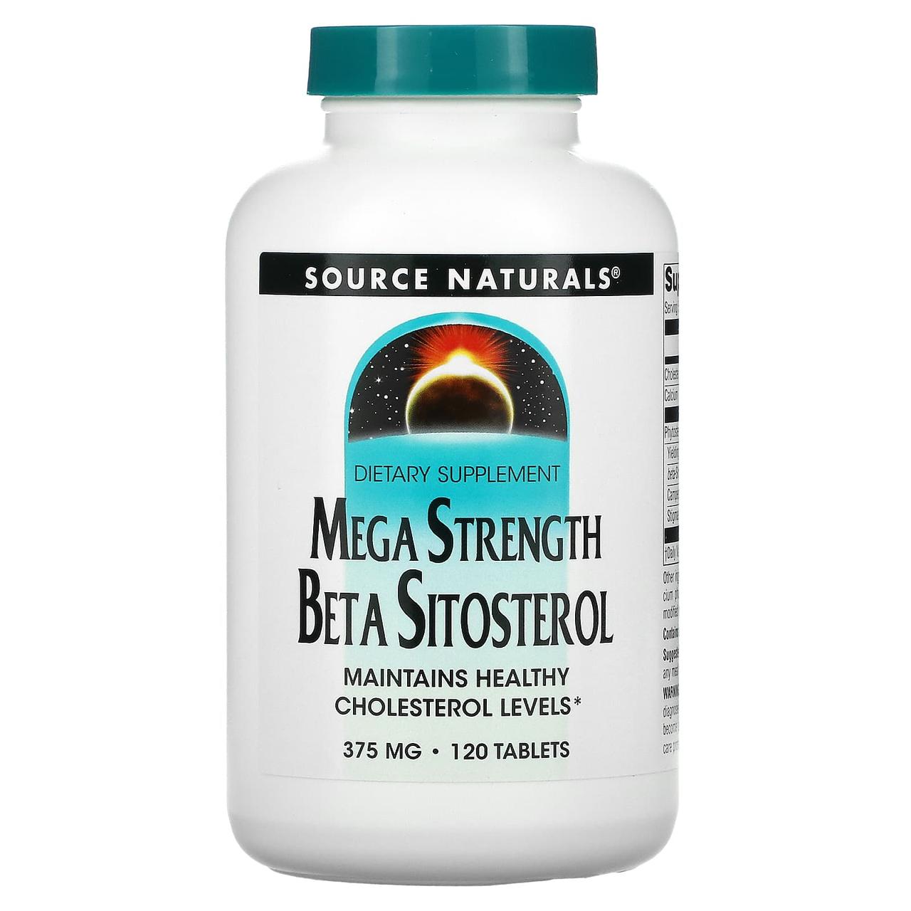 Бета ситостерол комплекс, Beta Sitosterol, Source Naturals, 375 мг, 120 таблеток, фото 1