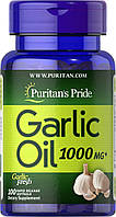 Часникова олія, Garlic Oil, Puritan's Pride, 1000 мг, 100 гелевих капсул