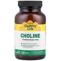 Холін, Choline, Country Life, 100 таблеток