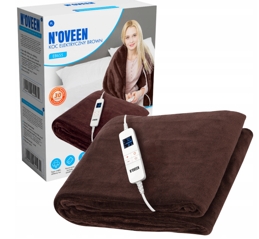 Електроодеяло N'oveen EB655 бежево-коричневий 160 Вт, фото 1