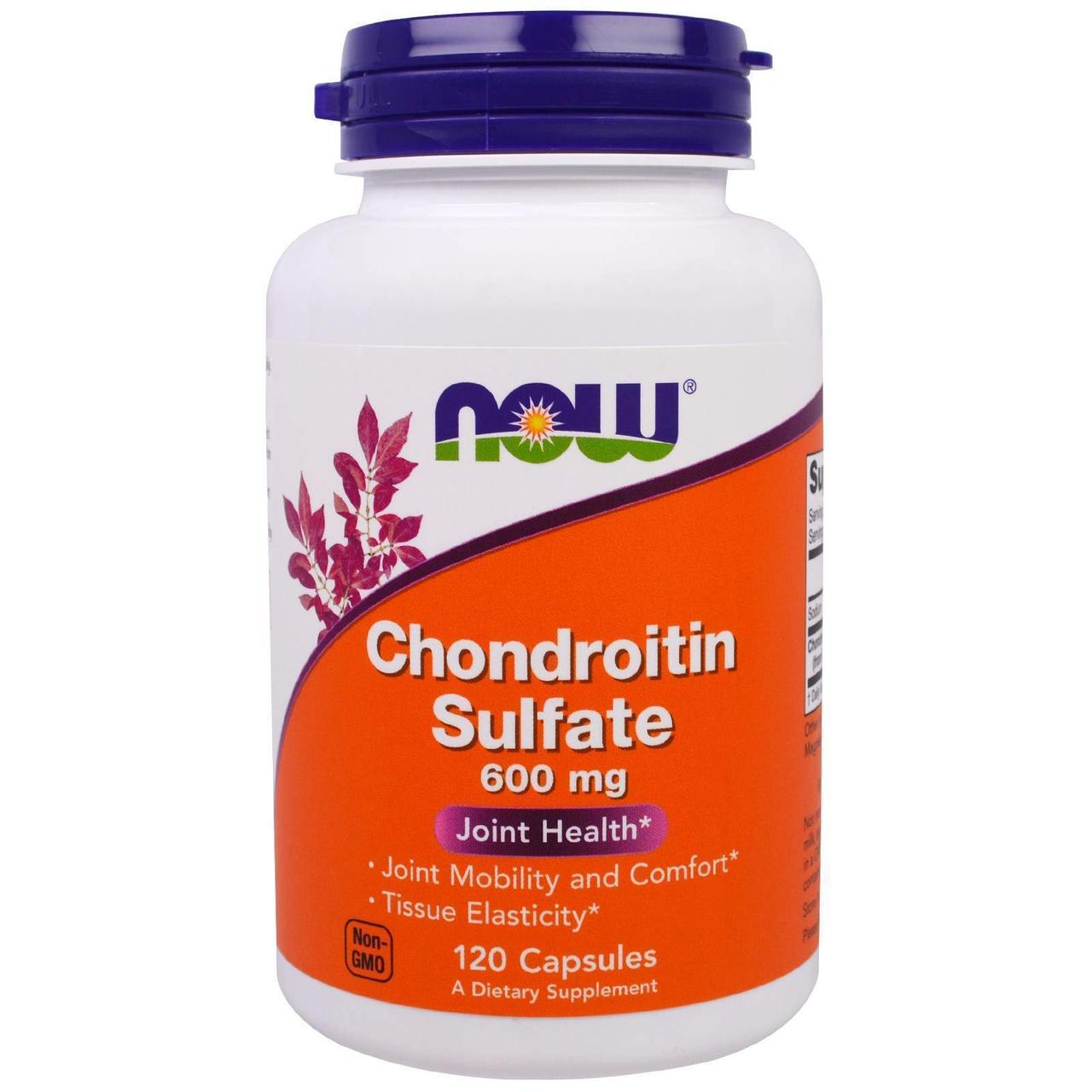 Хондроітин сульфат, Chondroitin Sulfate, NOW Foods, 600 мг, 120 капсул, фото 1