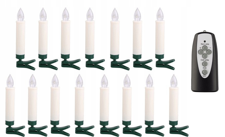 Новорічні бездротові LED свічки на пульт на ялинку 15шт з батарейками, фото 1