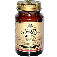 Ацетил L-карнітин, Acetyl-L-Carnitine, Solgar, 250 мг, 30 вегетаріанських капсул