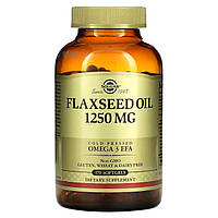 Льняна олія, Flaxseed Oil, Solgar, 625 мг, 170 капсул