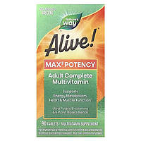 Мультивітаміни, 3 на день, Alive!® Max3 Potency, Nature's Way, без заліза, 90 таблеток