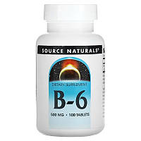 Вітамін В6 (піридоксин), Vitamin B-6, Source Naturals, 500 мг, 100 табл.