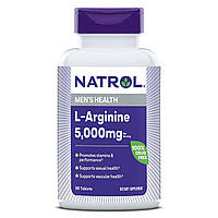 L-аргінін, підтримка сексуального здоров'я чоловіків, L-Arginine, Natrol, 5000 мг, 90 таблеток (1000 мг у таблетці)