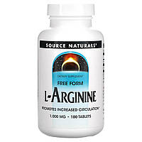 Аргінін, L-Arginine, Source Naturals, вільна форма, 1000 мг, 100 таблеток