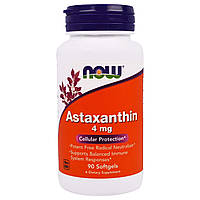 Астаксантин, Astaxanthin, Now Foods, 4 мг, 90 гелевих капсул