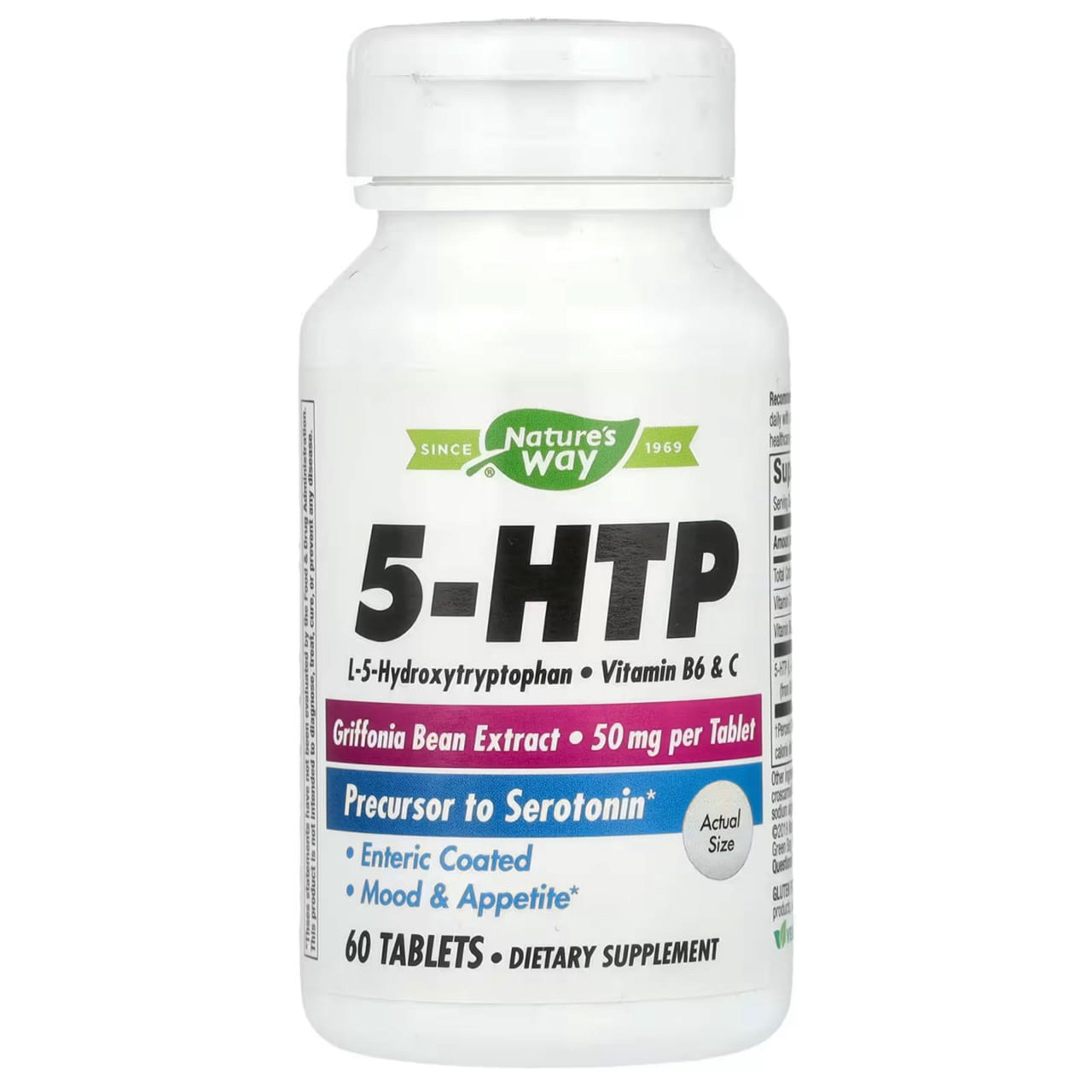 L-5-гідрокситриптофан, 5-HTP, Nature's Way, 50 мг, 60 вегетаріанських таблеток, фото 1
