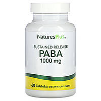 ПАБК, PABA, NaturesPlus, уповільненого вивільнення, 1000 мг, 60 таблеток