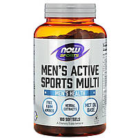 Мультивітаміни для чоловіків, Men's Active Multi, Now Foods, Sports, 180 гелевих капсул