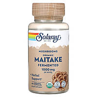 Гриби Майтаке, Fermented Maitake, Solaray, органік, ферментовані, 500 мг, 60 вегетаріанських капсул
