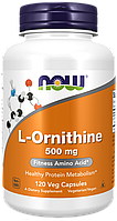 L-орнітин, L-Ornithine, Now Foods, 500 мг, 120 вегетаріанських капсул